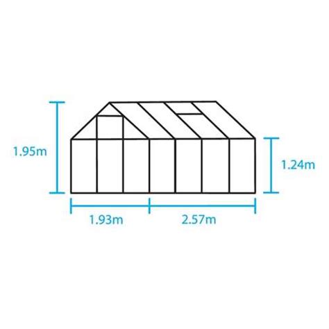 Halls Popular Greenhouse Aluminium W6ft X D8ft Horticultural