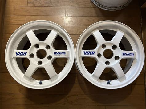 【傷や汚れあり】rays Volk Racing Te37 15×65j39 Pcd1143 5穴 中古2本セット 軽量 鍛造の落札情報