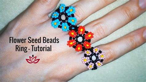 Flower Seed Beads Rings Tutorial How To Make Diy Seed Beads Ring