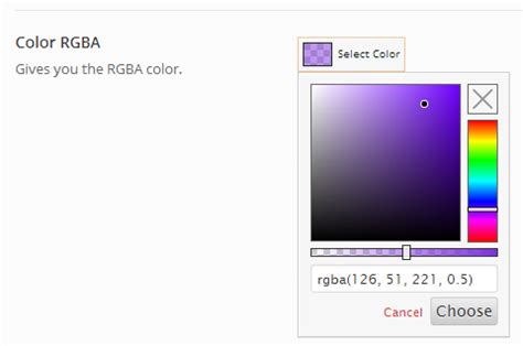 Rgba color picker - polizera