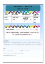 How To Write A Composition Likes And Dislikes Esl Worksheet By Annacorts