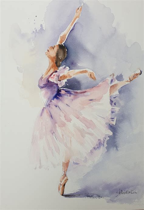 Ballet Dancer Watercolor Painting