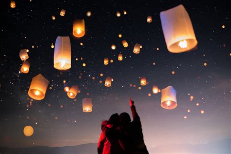 70 Sky Lanterns Overlays, Sky lanterns festival, Flying lanterns ...