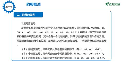 中职普通话教程4 第四单元 韵母 课件 21世纪教育网 二一教育