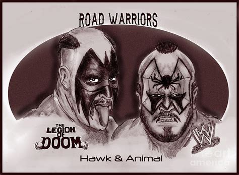 Legion of Doom- The Road Warriors Drawing by Chris DelVecchio