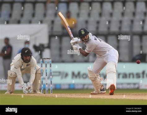 India S Mayank Agarwal Plays Shot During The Day One Of Second Test