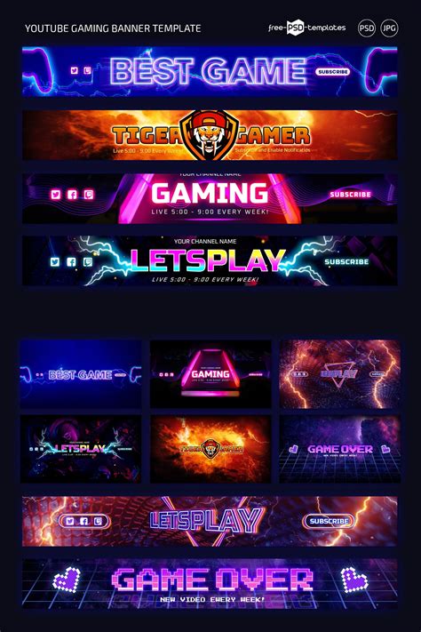 Free Youtube Gaming Banner Templates Gaming Banner Banner Template