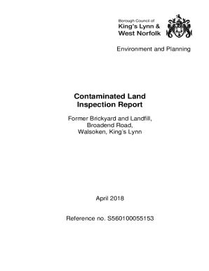 Fillable Online Contaminated Land Inspection Report Former Landfill