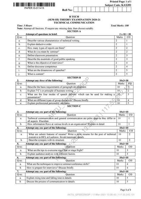 Technical Communication Kas 301 Aktuqp20e290qp 17 Mar 2021 1328