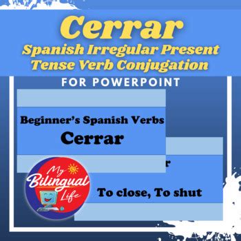 Cerrar - Spanish Irregular Present Tense Verb Conjugation for PowerPoint