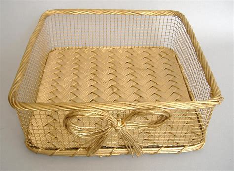 Gold Wire Mesh Basket Decorative Metal Set and 50 similar items