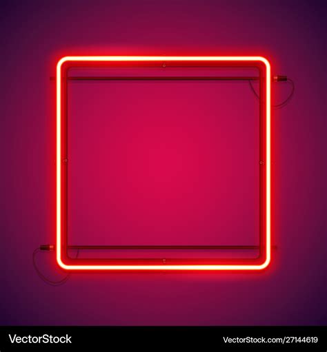 Square Red Neon Frame Royalty Free Vector Image