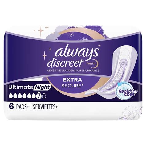 Always Discreet Incontinence Pads Plus Women Ultimate Night X6 We Get Any Stock