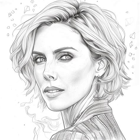 Charlize Theron Coloring Page