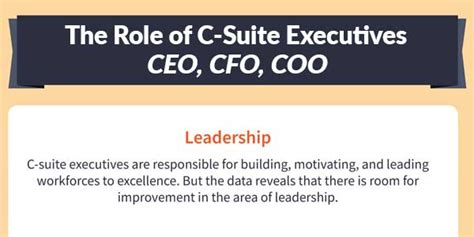 The Role Of C Suite Executives Ceo Cfo Coo Infographics Exeideas