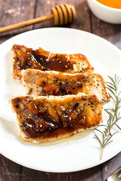 Pan Cooked Juicy Honey Apricot Pork Chops - Plating Pixels