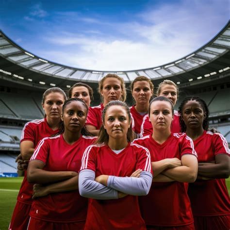 Premium AI Image | Womens national football team at the stadium