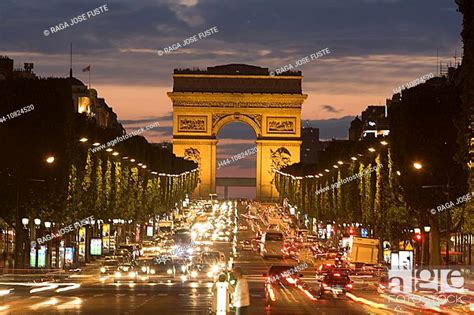 France Europe Paris Champs Elysees Arc De Triomphe Triumphal Arc