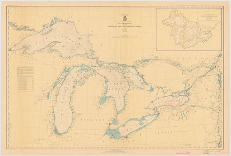 Great Lakes Map 1938 Nautical Chart Print Etsy Canada Great Lakes