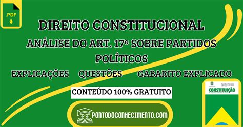 Direito Constitucional An Lise Do Art Sobre Partidos Pol Ticos