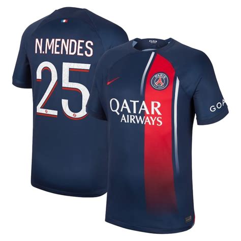 Psg Home Shirt N Mendes Foot Soccer Pro