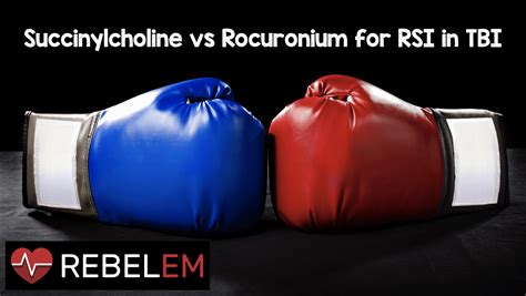 Succinylcholine vs Rocuronium for RSI in TBI - REBEL EM - Emergency ...