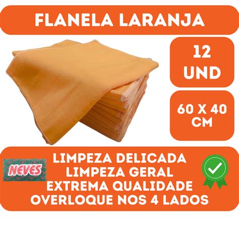 Flanela Laranja X Para Limpeza Geral Unidades Shopee Brasil