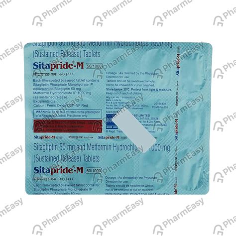 Sitapride M 50 1000mg Strip Of 15 Tablets Uses Side Effects Price