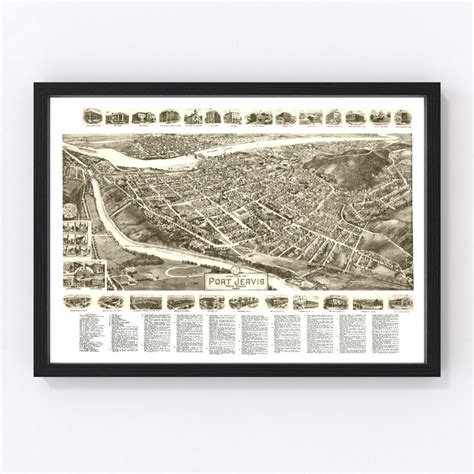 Port Jervis Map 1920 Old Map of Port Jervis New York Art Vintage Print ...