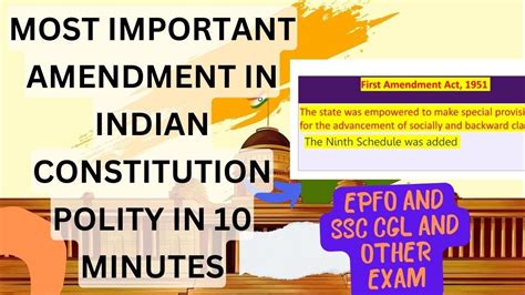 Indian Polity Most Important Amendments For Epfo Apfc And Ssc Cgl