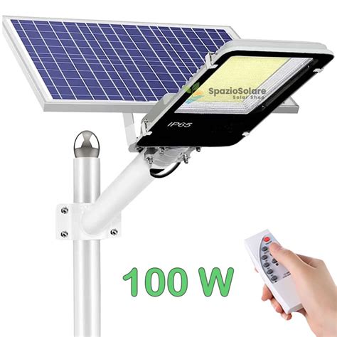 Faro Lampione Faretto 100w Led Pannello Energia Solare Fotovoltaico