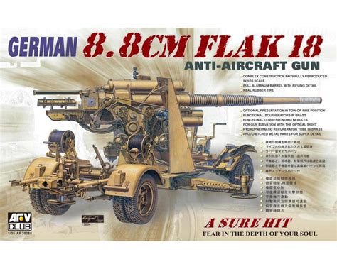 AFV Club 1 35Germ 88Cm Flak 18 Anti Aircraft Gun AFV35088 HobbyTown