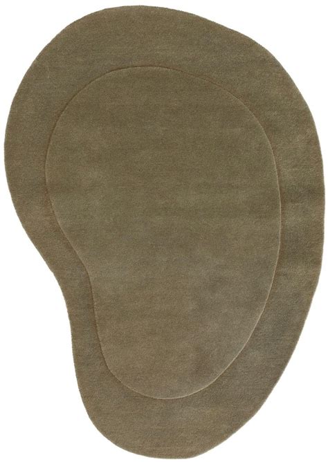 Wollteppich Shape Hellgr N X Cm Naturfaser Teppiche Wolle Rug