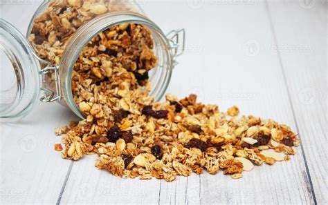 Homemade Granola In Jar Stock Photo At Vecteezy