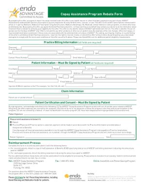 Fillable Online Copay Assistance Program Rebate Form Fax Email Print