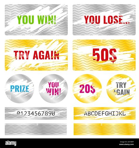 Scratch Card Game Scratch And Win Lottery Vector Elements Lottery