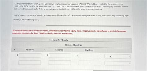 Solved During The Month Of March Oriole Company S Employees Chegg