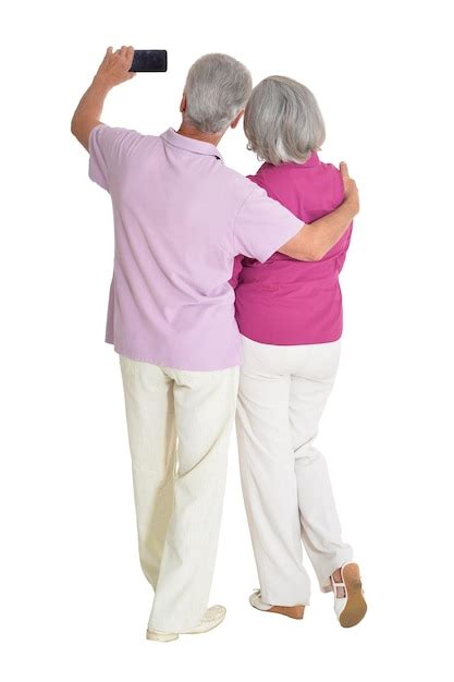 Premium Photo Portrait Of Senior Couple Taking Selfie