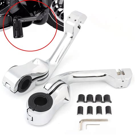 Chrome Motorcycle Foot Pegs Folding Footrests Pedals Clamps Mm For