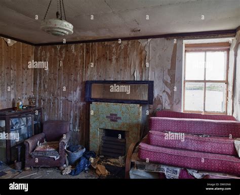 Interior Of Abandoned Croft House Isle Of Lewis Stock Photo Alamy