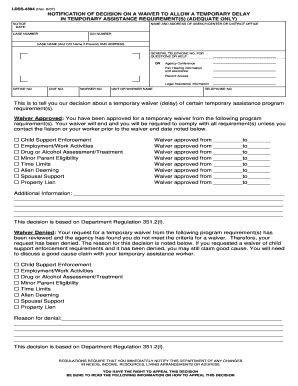 Fillable Online Otda Ny 07 INF 09 Attachment 2 Decision On A Waiver