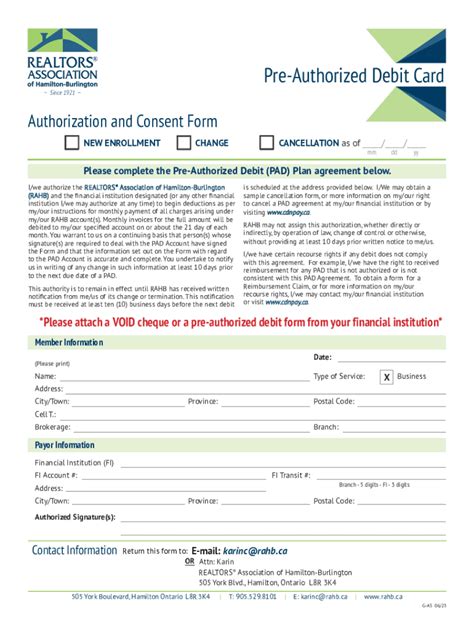 Fillable Online Pre Authorized Debit Pad Agreement Fax Email Print Pdffiller