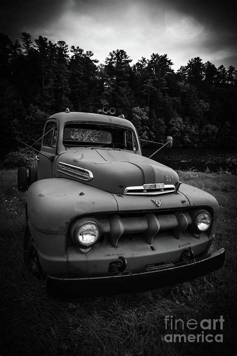 Old Ford V8 Truck Under The Moonlight In Vermont Photograph By Edward