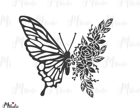 Diseño de mariposa floreada Mariposa svg Mariposas y flores Etsy España