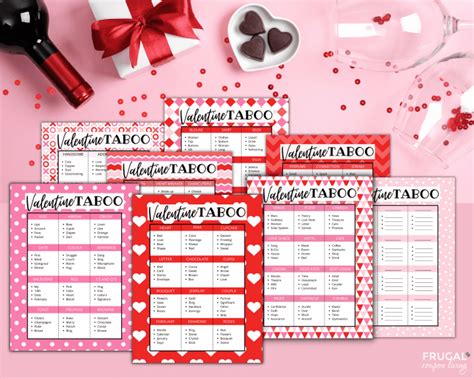 128 Valentine Taboo Cards Pdf For A Fun Valentines Day Party Idea