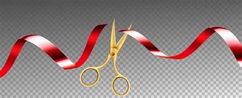 Premium Vector Scissors Cutting Ribbon Shop Grand Opening