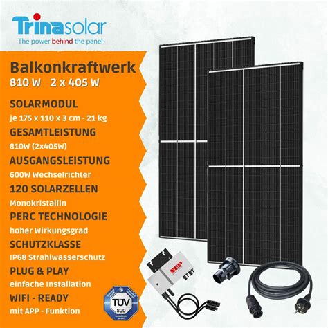 HEGA Solaranlage Photovoltaikanlage Balkonkraftwerk 600W Photovoltaik