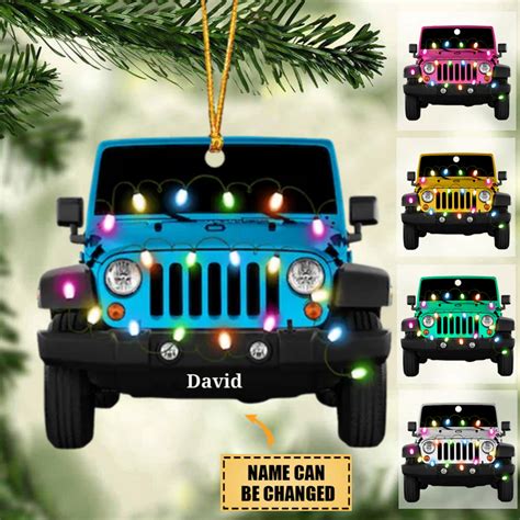 Personalized Jeep Car Acrylic Christmas Ornament - jasbuy