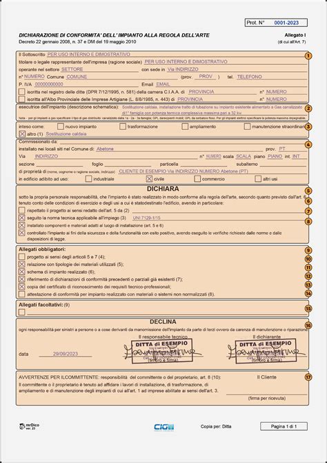 Dichiarazione Di Conformit Impianti Guida Completa