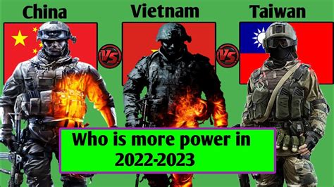 China Vs Taiwan Vs Vietnam Military Strength Comparison 2023 China Vs